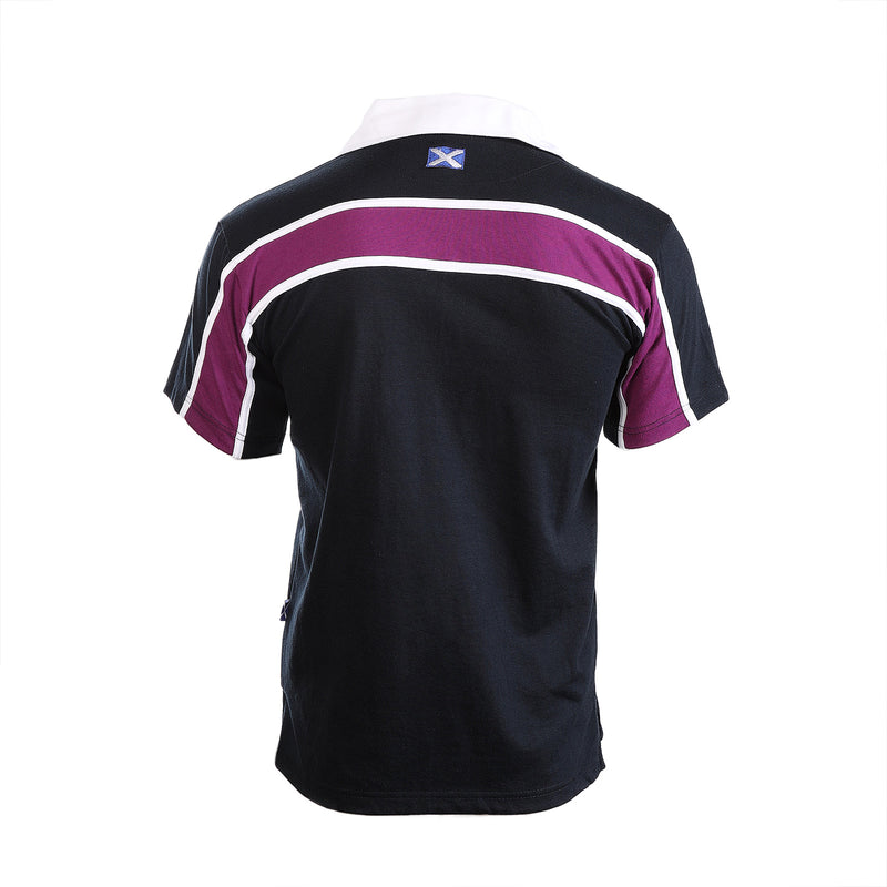 Herren S / S Purple Stripe Rugby Shirt