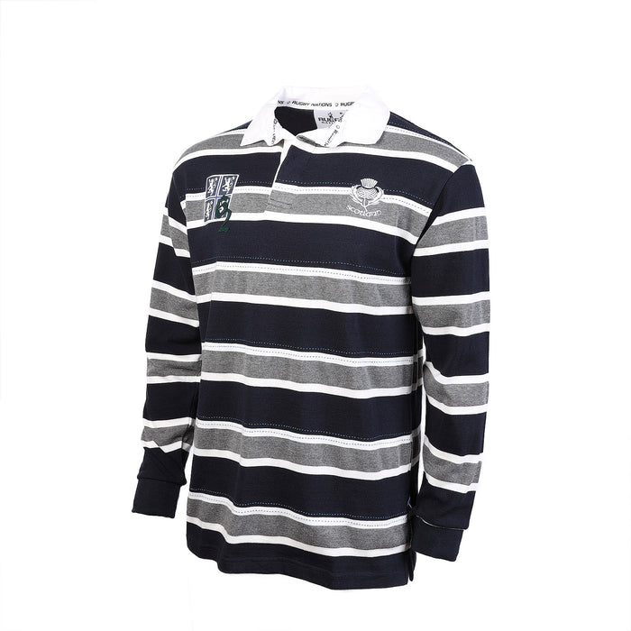 Herren L / S '62 Edinburgh High Rugby Shirt Grau / Marine