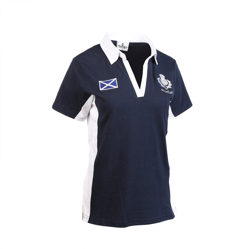 Ladies Short Sleeve Contrast Scotland Rugby Top