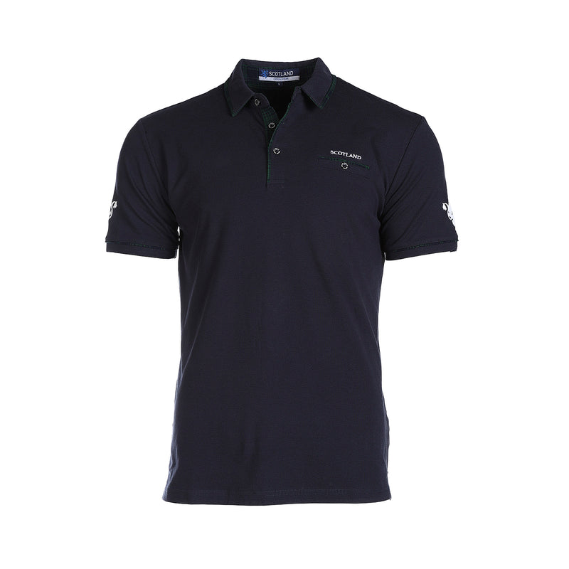 Adults Scotland Dawson Polo Shirt Navy/Black Watch