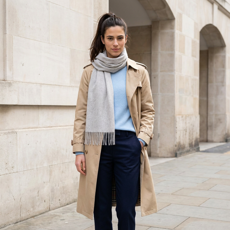 Edinburgh Cashmere Scarf Oyster Grey