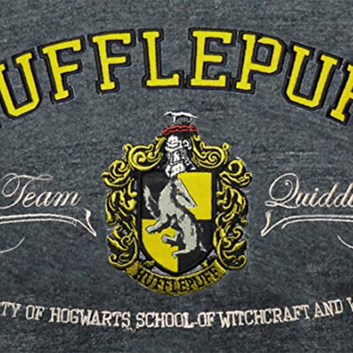 Harry Potter Hufflepuff Applique T-shirt Kids Charcoal
