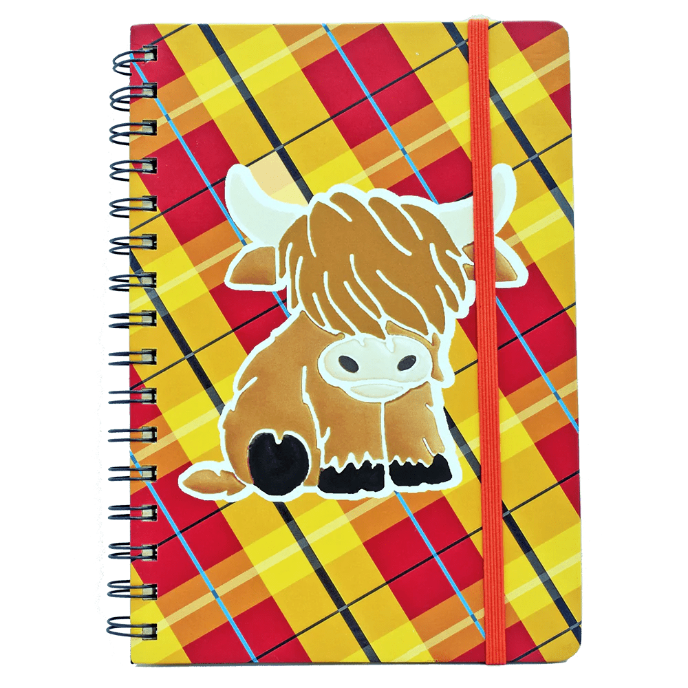 A5 Spiral Notebook – Highland Coo or Nessie Tartan Design - Heritage Of Scotland - Highland Coo