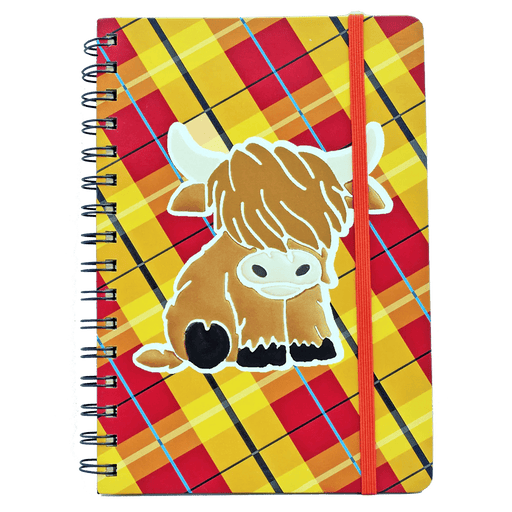 A5 Spiral Notebook – Highland Coo or Nessie Tartan Design - Heritage Of Scotland - Highland Coo