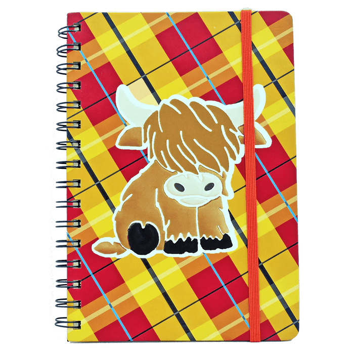 A5 Spiral Notebook – Highland Coo or Nessie Tartan Design - Heritage Of Scotland - Highland Coo