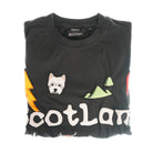 Adults 3D Puff Scotland Cow & Nessie T-Shirt Charcoal - Heritage Of Scotland - XS