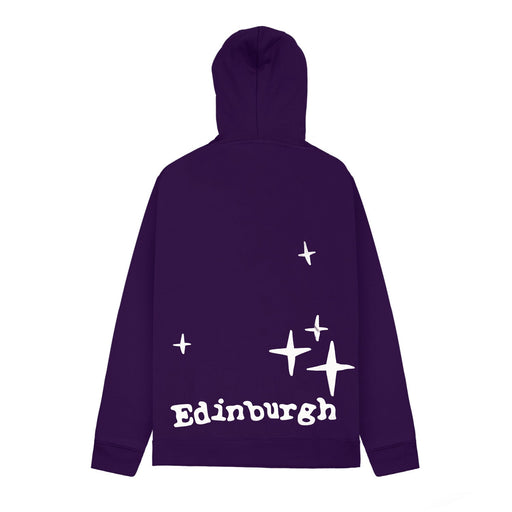 Adults Edin 3D Puff Printed Hooded Top – Purple - Heritage Of Scotland - XS