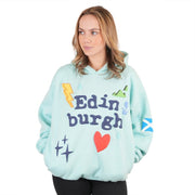 Adults Edinburgh 3D Puff Print Hoodie Aqua – Hooded Sweatshirt - Heritage Of Scotland - XS