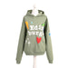 Adults Edinburgh 3D Puff Print Hoodie – Dusty Green - Heritage Of Scotland - XS