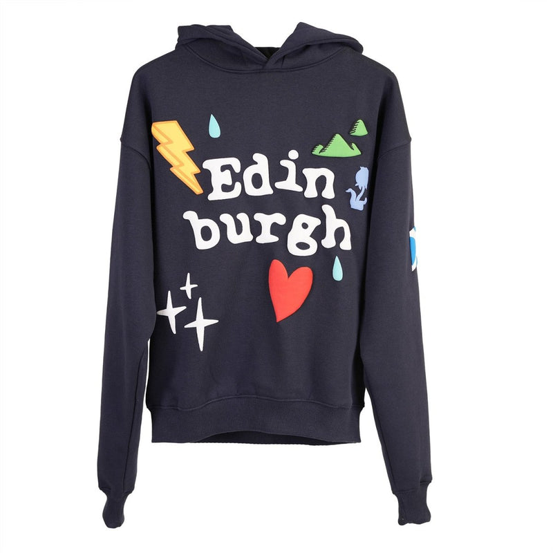 Adults Edinburgh 3D Puff Print Hoodie – Navy Scotland Hooded Sweatshirt - Heritage Of Scotland - NAVY