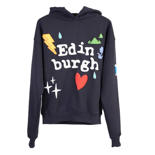 Adults Edinburgh 3D Puff Print Hoodie – Navy Scotland Hooded Sweatshirt - Heritage Of Scotland - NAVY