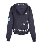 Adults Edinburgh 3D Puff Print Hoodie – Navy Scotland Hooded Sweatshirt - Heritage Of Scotland - NAVY