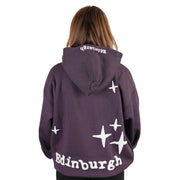 Adults Edinburgh 3D Puff Print Hoodie – Purple Scotland Hooded Sweatshirt - Heritage Of Scotland - XS