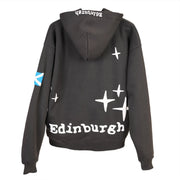 Adults Edinburgh 3D Puff Printed Hooded Top Charcoal - Heritage Of Scotland - CHARCOAL