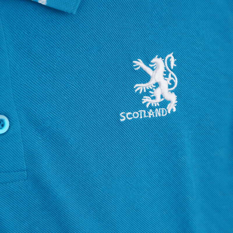 Adults Lion Scotland Polo Shirt Sapphire Blue - Heritage Of Scotland - SAPPHIRE BLUE / S