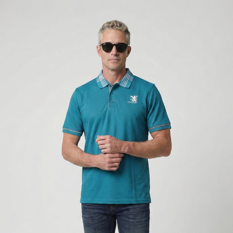 Adults Lion Scotland Polo Shirt Sapphire Blue - Heritage Of Scotland - SAPPHIRE BLUE / S