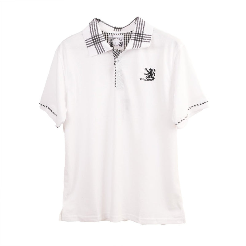 Adults Lion Scotland Polo Shirt White - Heritage Of Scotland - WHITE