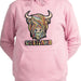 Adults Pastel Highland Cow Hooded Top Cherry Blossom - Heritage Of Scotland - CHERRY BLOSSOM
