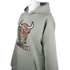 ADULTS PASTEL HIGHLAND COW HOODED TOP DUSTY GREEN - Heritage Of Scotland - XS