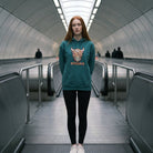 Adults Pastel Highland Cow Hooded Top Teal - Heritage Of Scotland - TEAL