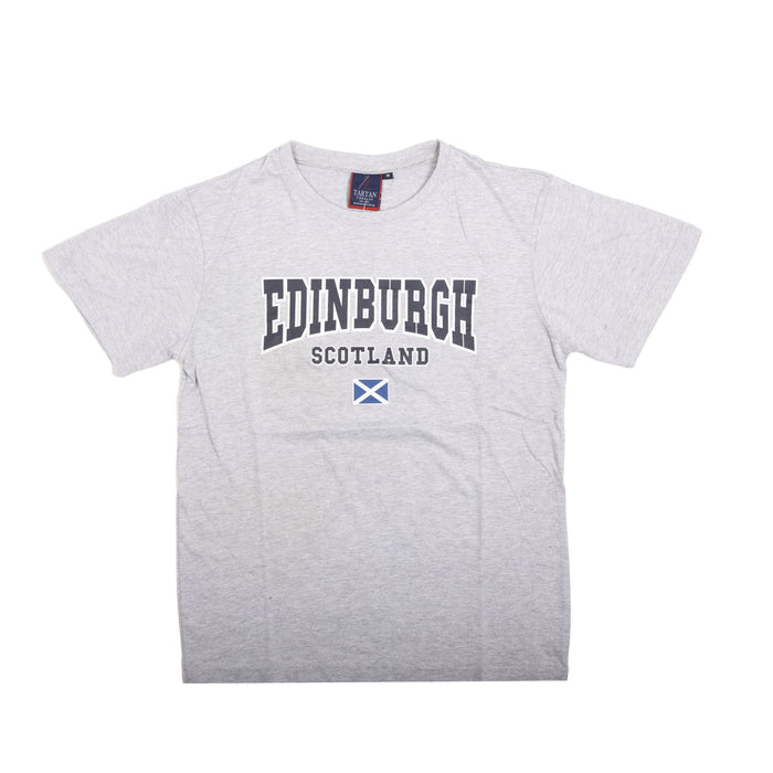 Adults Tshirt Edinburgh/ Scotland / Flag Grey - Heritage Of Scotland - GREY
