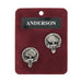 Anderson Clan Badge, Kilt Pin, Lapel Pin, Cufflinks, Keyring/Key Fob & Gift Set — Fine Pewter by Art Pewter — Made in Scotland (Shiny Finish) - Heritage Of Scotland - Cufflinks