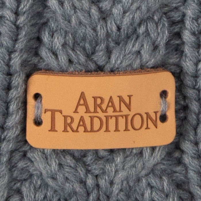 Aran Cable Button Wrap Scarf - Heritage Of Scotland - SLATE