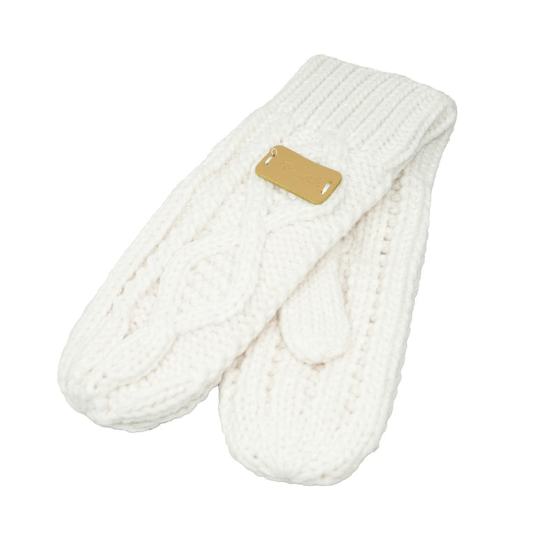 Aran Ladies Knitted 2 - Finger Mittens - Heritage Of Scotland - Cream