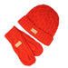 Aran Ladies Knitted 2 - Finger Mittens - Heritage Of Scotland - Red