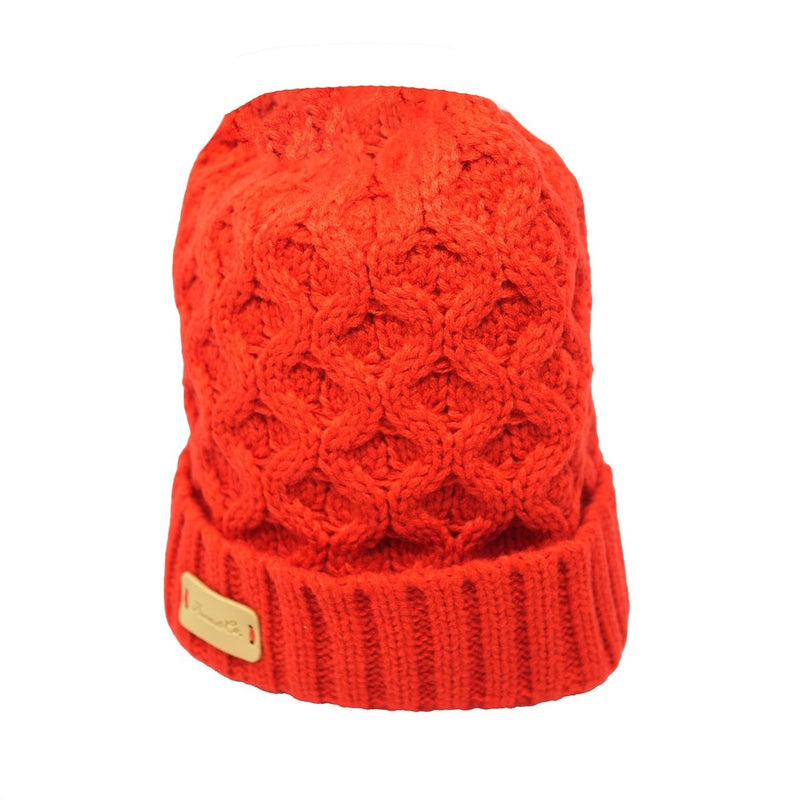 Aran Ladies Knitted Hat - Red - Heritage Of Scotland - 