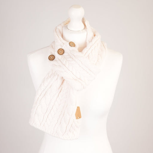 Aran Ladies Scarf - Cream - Heritage Of Scotland -