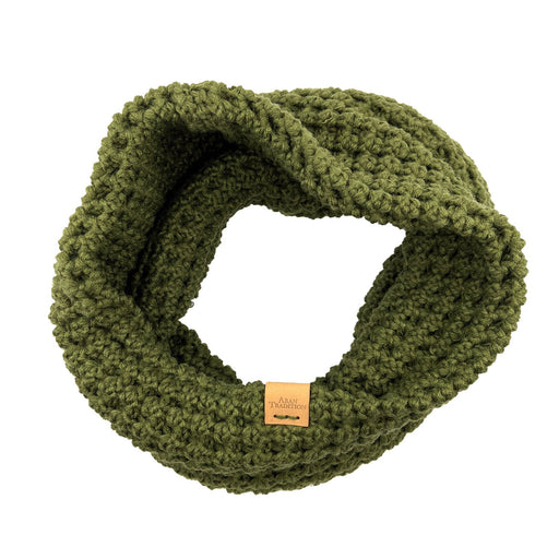 Aran Popcorn Stitch Snood - Heritage Of Scotland - KHAKI