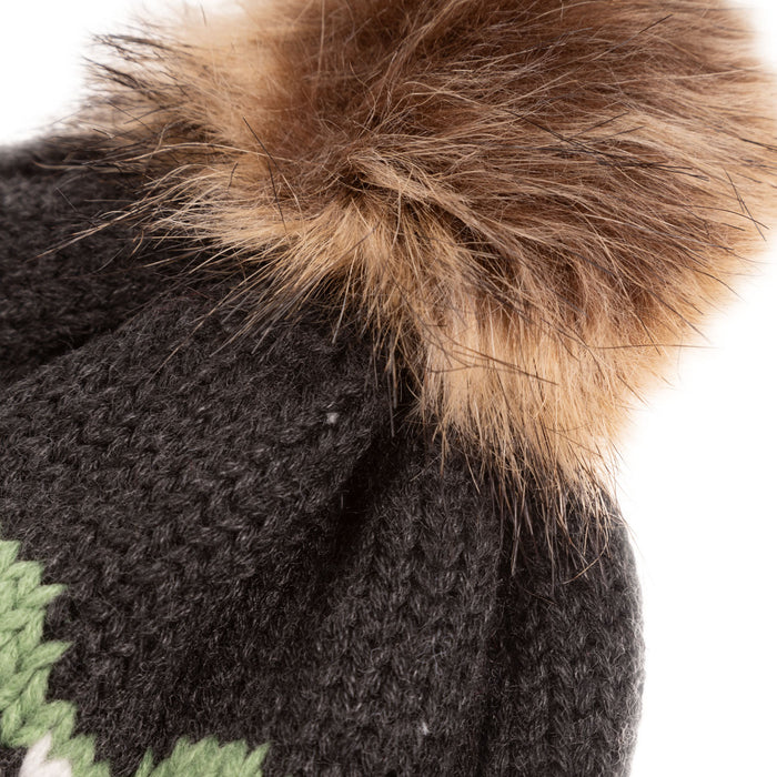 Aran Sheep Pom Pom Hat - Heritage Of Scotland - MUSHROOM