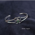 Art Pewter Birthstone Bangle - Silver Plated Pewter - Made in Scotland - August (Peridot) - Heritage Of Scotland -