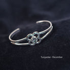 Art Pewter Birthstone Bangle - Silver Plated Pewter - Made in Scotland - December (Turquoise) - Heritage Of Scotland -