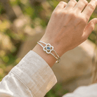 Art Pewter Birthstone Bangle - Silver Plated Pewter - Made in Scotland - March (Aquamarine) - Heritage Of Scotland -