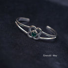 Art Pewter Birthstone Bangle - Silver Plated Pewter - Made in Scotland - May (Emerald) - Heritage Of Scotland -