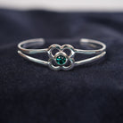 Art Pewter Birthstone Bangle - Silver Plated Pewter - Made in Scotland - May (Emerald) - Heritage Of Scotland -