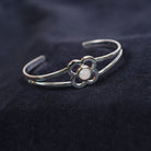 Art Pewter Birthstone Bangle - Silver Plated Pewter - Made in Scotland - October (Opal) - Heritage Of Scotland -