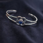 Art Pewter Birthstone Bangle - Silver Plated Pewter - Made in Scotland - September (Sapphire) - Heritage Of Scotland -
