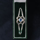 Art Pewter Birthstone Bangle - Silver Plated Pewter - Made in Scotland - September (Sapphire) - Heritage Of Scotland -