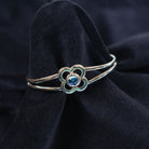Art Pewter Birthstone Bangle - Silver Plated Pewter - Made in Scotland - September (Sapphire) - Heritage Of Scotland -