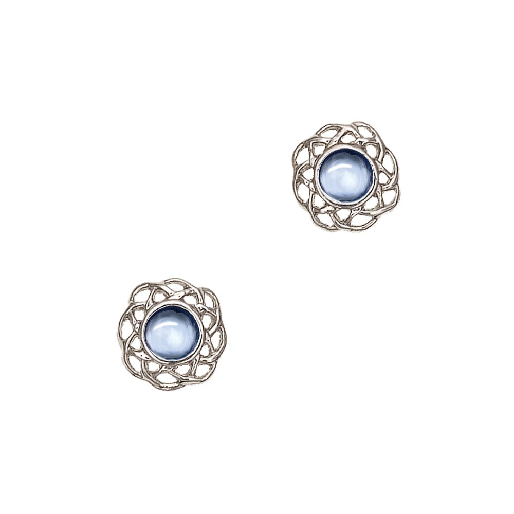 Art Pewter Celtic Birthstone Earrings - Silver Plated Pewter - Made in Scotland - Heritage Of Scotland - December (Turquoise)