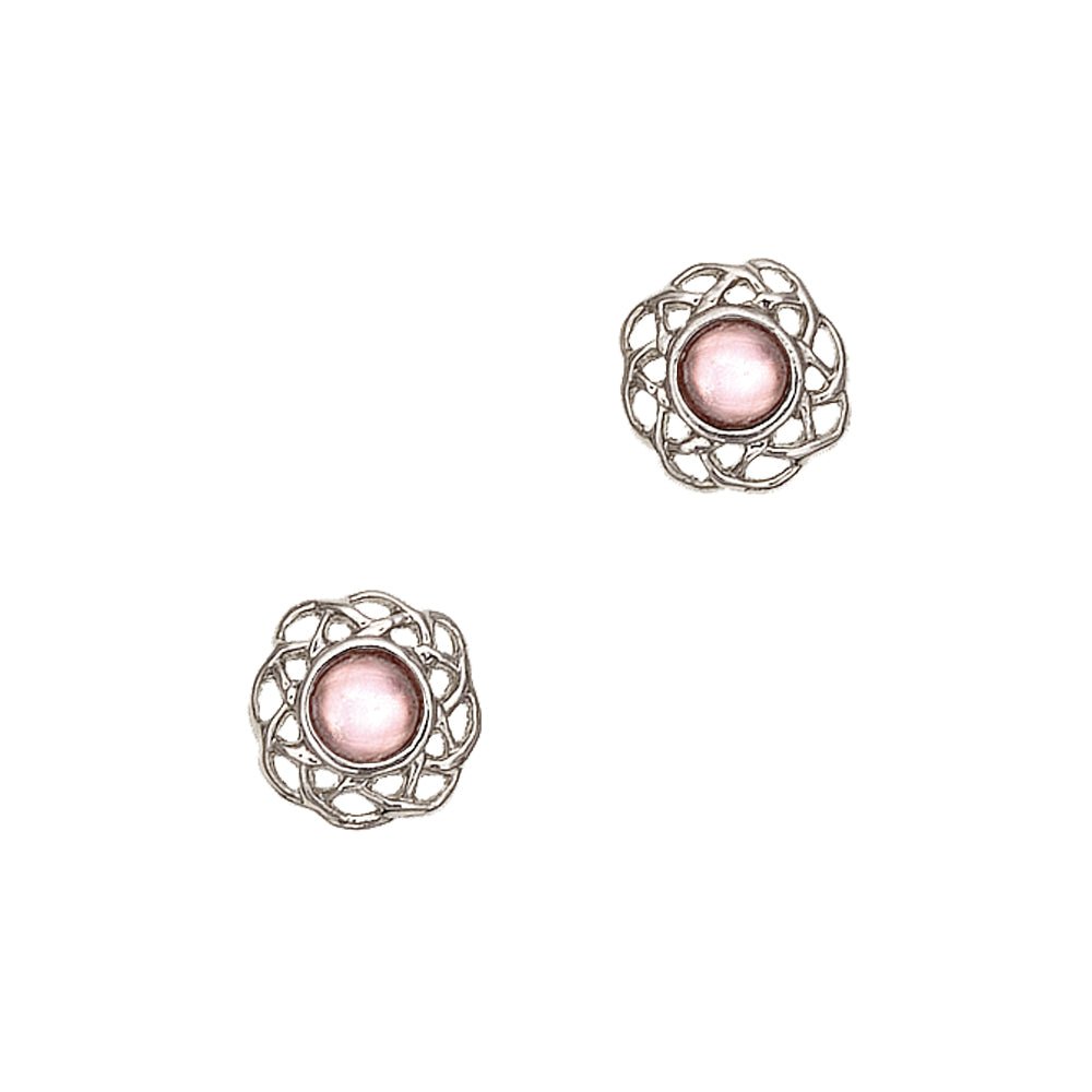 Art Pewter Celtic Birthstone Earrings - Silver Plated Pewter - Made in Scotland - Heritage Of Scotland - June (Light Amethyst)