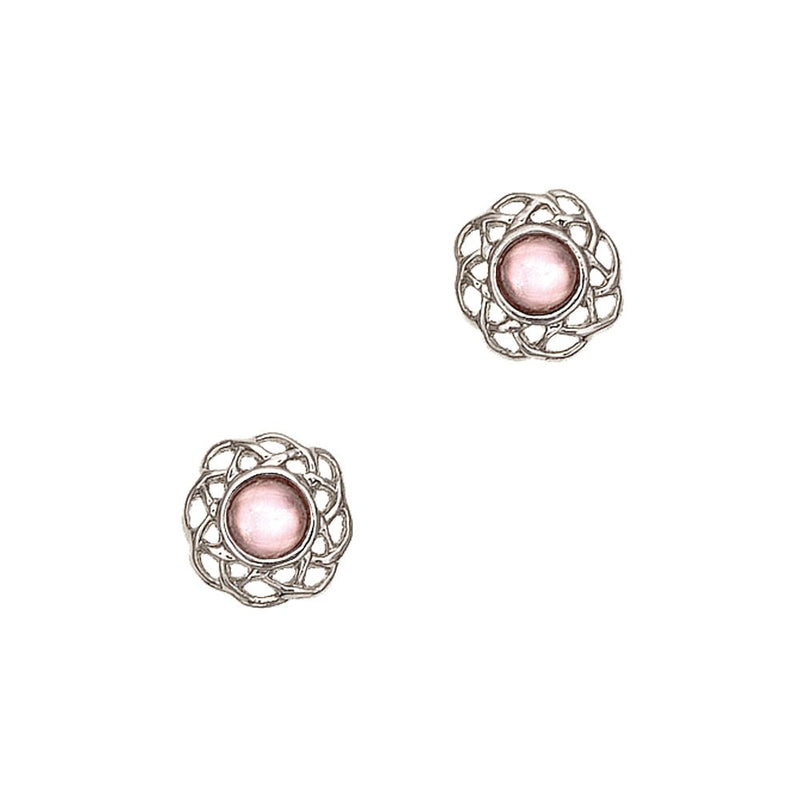 Art Pewter Celtic Birthstone Earrings - Silver Plated Pewter - Made in Scotland - Heritage Of Scotland - June (Light Amethyst)