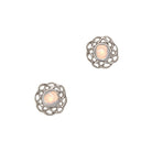 Art Pewter Celtic Birthstone Earrings - Silver Plated Pewter - Made in Scotland - Heritage Of Scotland - October (Opal)