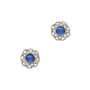 Art Pewter Celtic Birthstone Earrings - Silver Plated Pewter - Made in Scotland - Heritage Of Scotland - September (Sapphire)