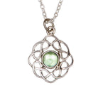 Art Pewter Celtic Birthstone Pendant – Silver - Plated Pewter, Made in Scotland - Heritage Of Scotland - August (Peridot)