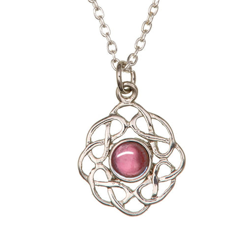 Art Pewter Celtic Birthstone Pendant – Silver - Plated Pewter, Made in Scotland - Heritage Of Scotland - February (Amethyst)