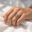 Art Pewter Celtic Birthstone Ring - Silver Plated Pewter - Made in Scotland - August (Peridot) - Heritage Of Scotland -